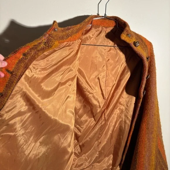 Vintage Skyespun Skye Wool Mill Portree Warm Toned Cape - Picture 5 of 6